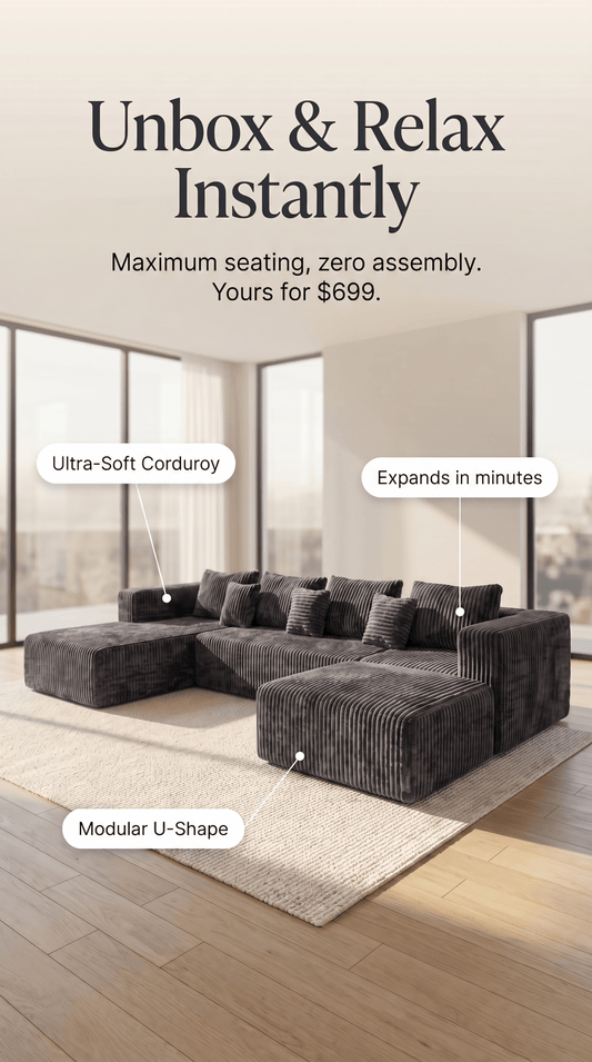 The Gray U-Shape Sectional in a Box: The Sofa Your Family (and Pets) Have Been Waiting For - LDH Furniture