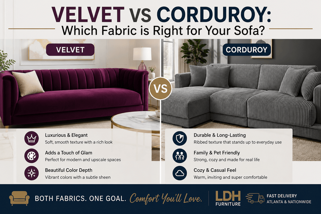 Velvet vs Corduroy: Which Fabric is Right for Your Sofa? - LDH Furniture