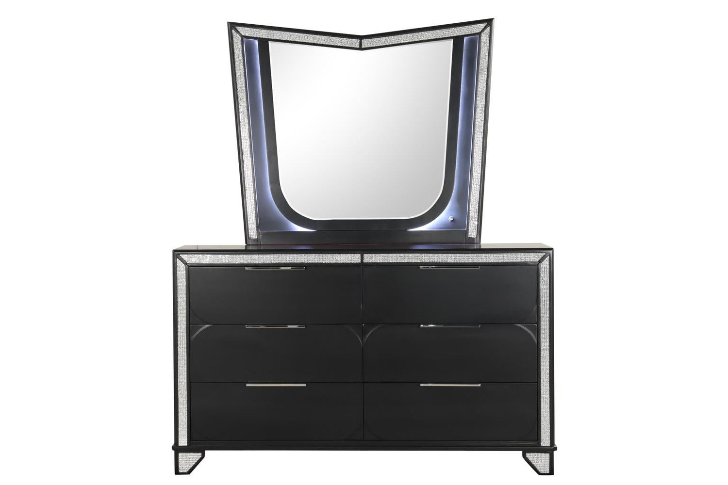 5PC LED Bedroom Set on Sale! Bed, Dresser, Mirror, Chest, Night Stand. $2199 Queen - $2379 King - LDH Furniture