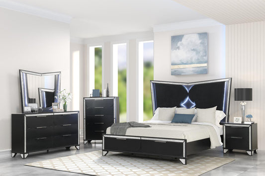 5PC LED Bedroom Set on Sale! Bed, Dresser, Mirror, Chest, Night Stand. $2199 Queen - $2379 King - LDH Furniture