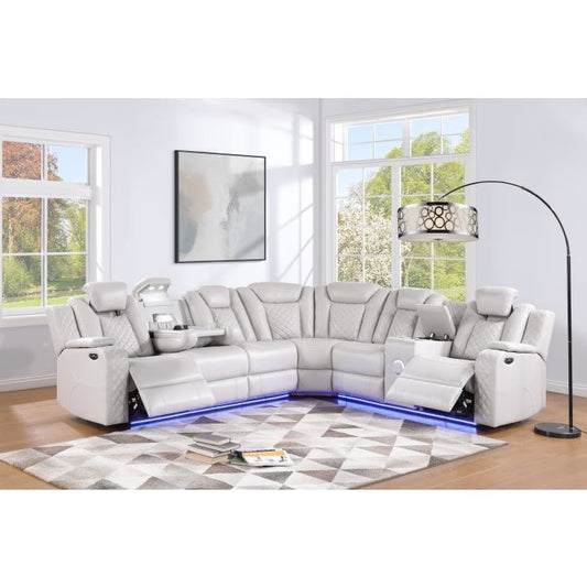 Ardent Power Recliner w Bluetooth Speakers & LED Lights - LDH Furniture