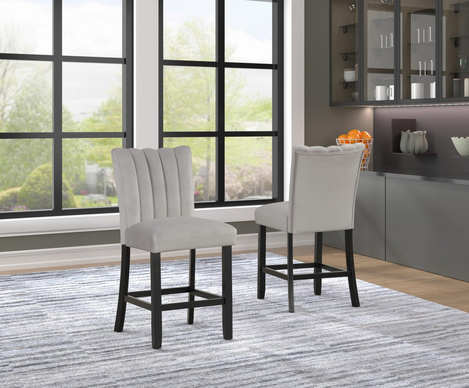 Ayla Marble & Velvet Counter Height Dining Table Set - LDH Furniture