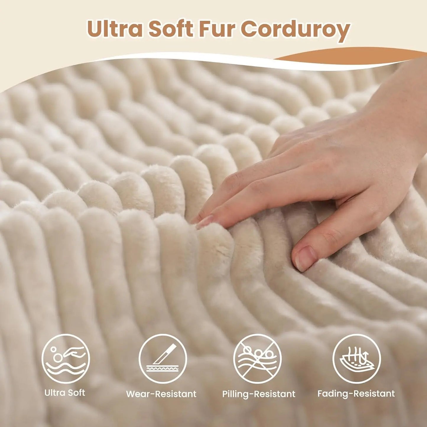 Beige U Shape Corduroy Modular Sectional Cloud Sofa in a Box 🛋️📦 | US Free Shipping - LDH Furniture