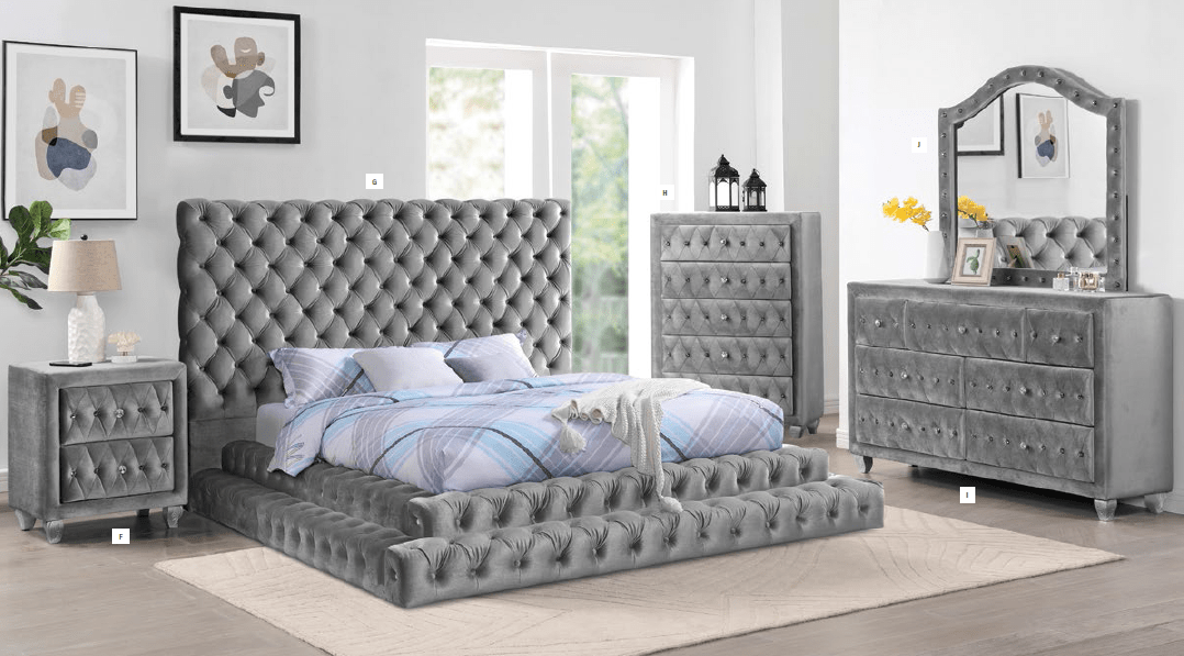 Billie Collection 4PC Bedroom Set (Q/K Bed+DR+ MR+NS) - LDH Furniture
