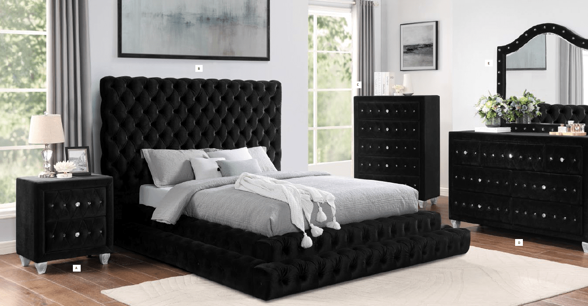 Billie Collection 4PC Bedroom Set (Q/K Bed+DR+ MR+NS) - LDH Furniture