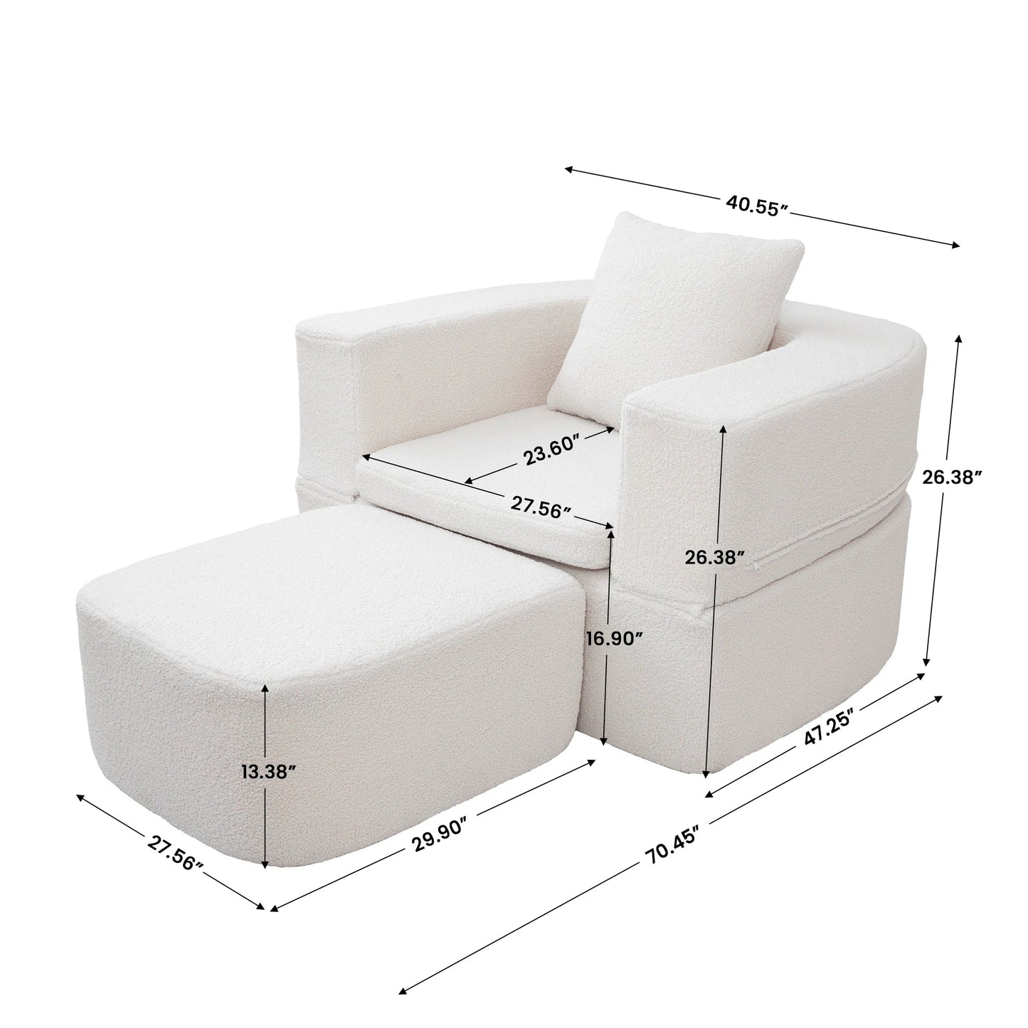 Boneless Single Sofa Bed – Oval Lazy Couch | Sofa in a Box 🇺🇸 - LDH Furniture