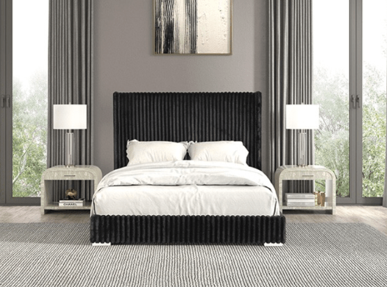 Cadwell Corduroy Fur Fbrick Platform Bed - LDH Furniture