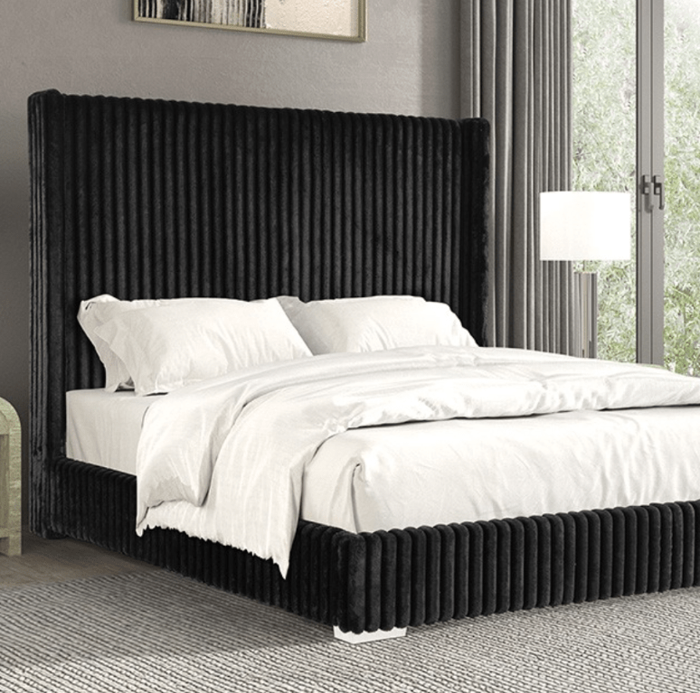Cadwell Corduroy Fur Fbrick Platform Bed - LDH Furniture