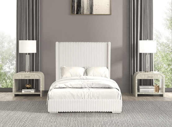 Cadwell Corduroy Fur Fbrick Platform Bed - LDH Furniture