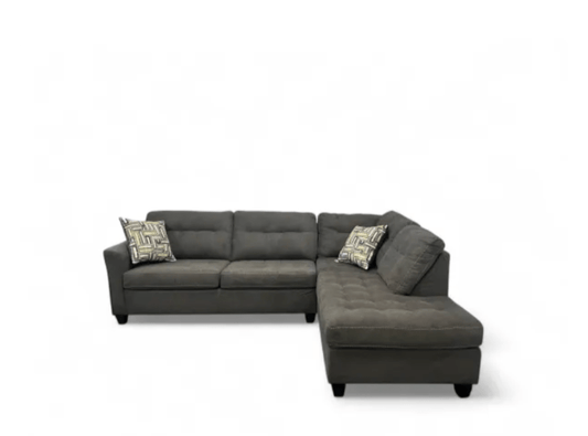 Grace Dark Gray Sectional w Pillows - LDH Furniture