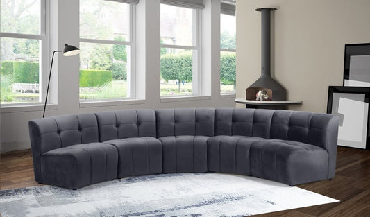 Limitless 141.5" Velvet Upholstered 5pc. Modular Sectional - LDH Furniture