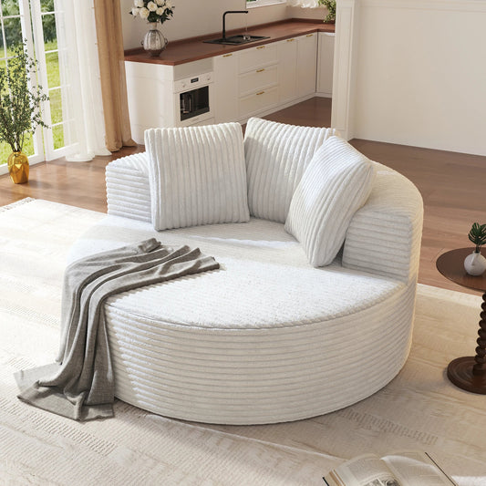 Modern Round Lounge Chair – Boneless Accent Sofa | Compressed in a Box 🇺🇸 - LDH Furniture