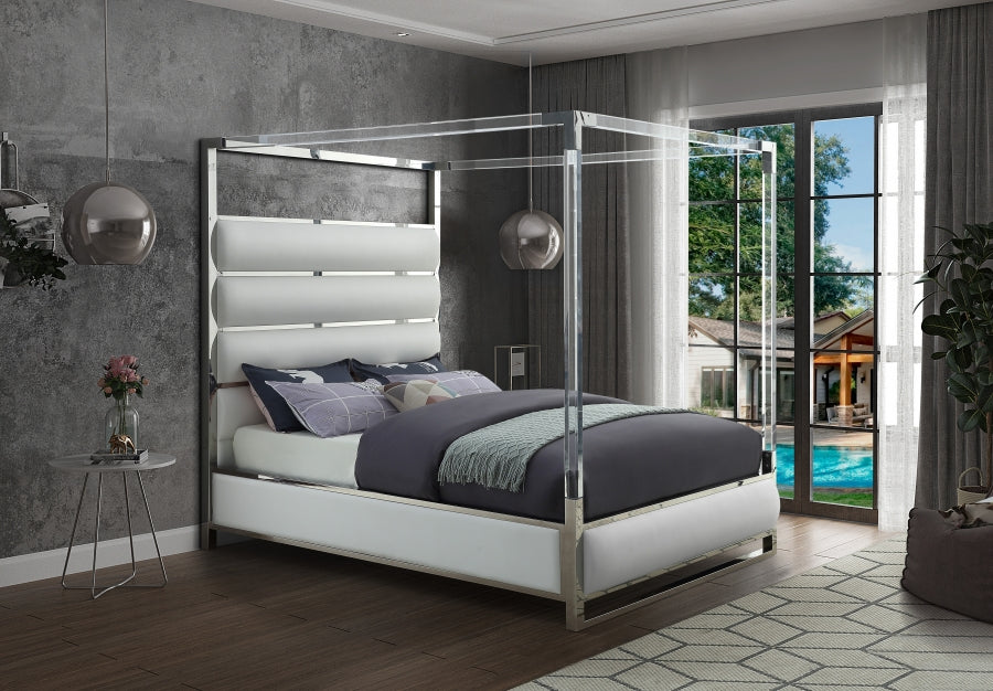 Encore Vegan Leather Canopy Platform Bed