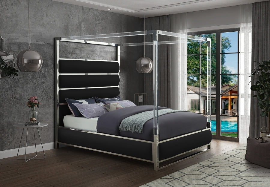 Encore Vegan Leather Canopy Platform Bed