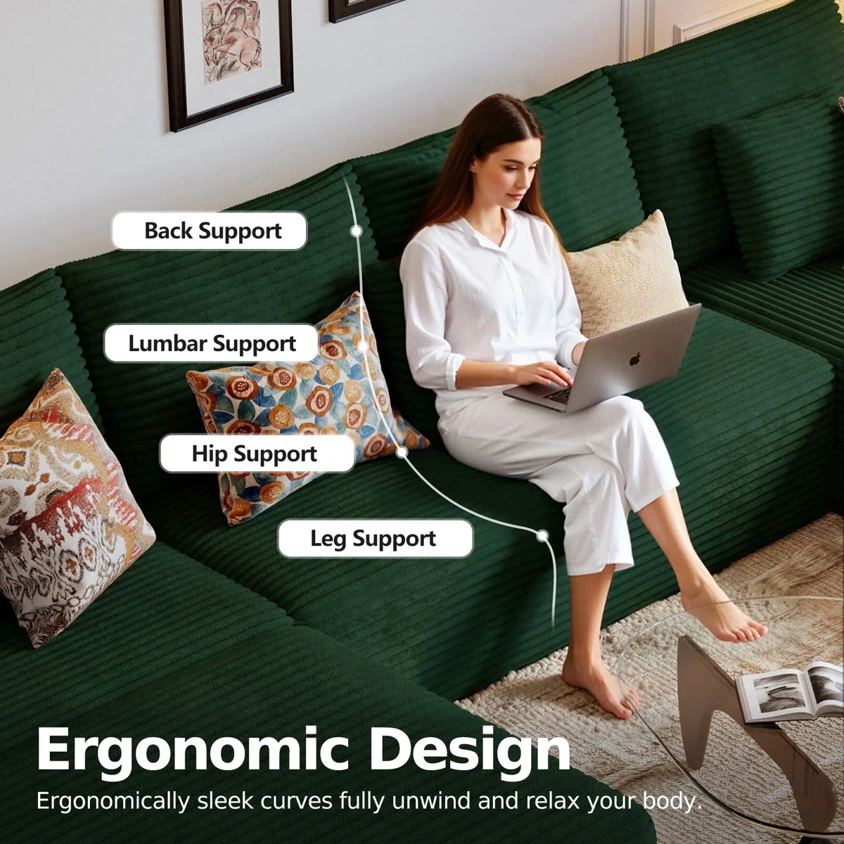 U Shape Green Modular Cloud Sectional Sofa 🛋️📦 | 🚚 Ships in 3–7 days
🔥 Limited stock