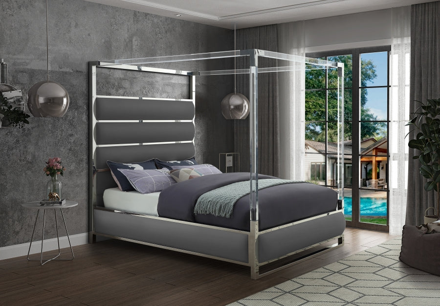 Encore Vegan Leather Canopy Platform Bed