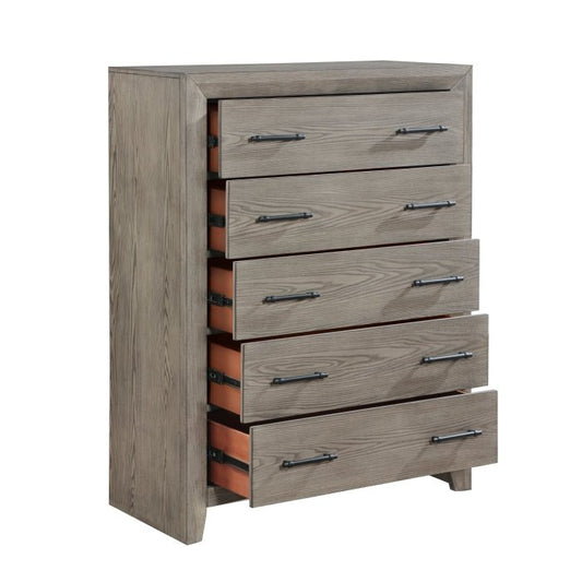 Silas Collection 5 Draw Rustic Tall Chest - LDH Furniture