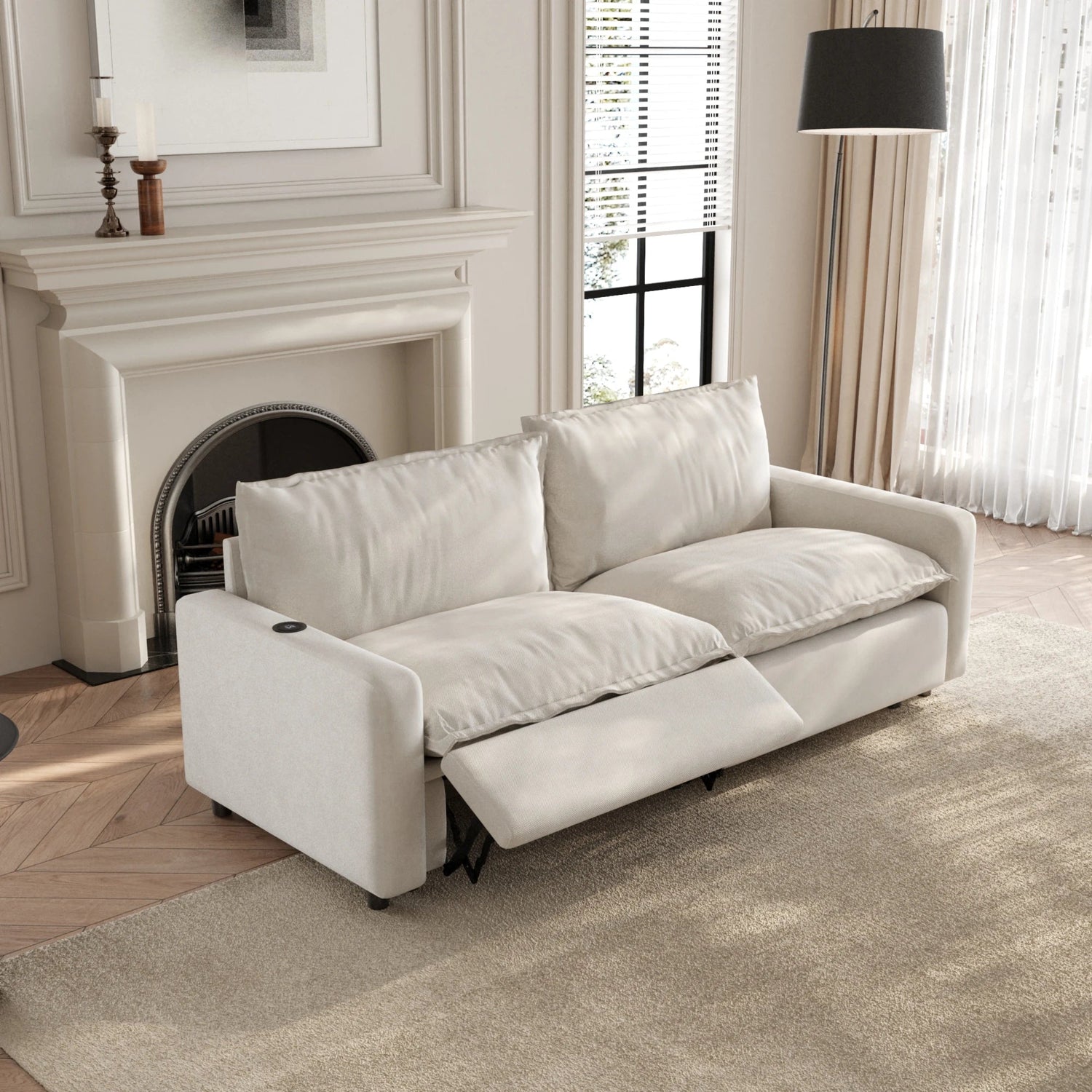 White Power Recliner Modular Sectional Sofa – Electric Corner Couch | US In Stock Free Shipping 🇺🇸 - LDH Furniture