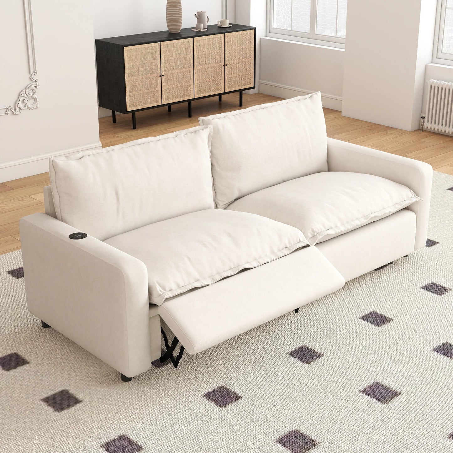 White Power Recliner Modular Sectional Sofa – Electric Corner Couch | US In Stock Free Shipping 🇺🇸 - LDH Furniture