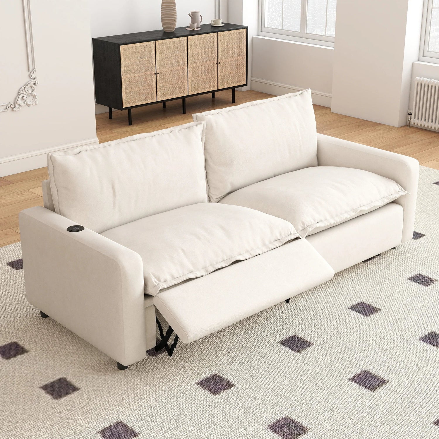 White Power Recliner Modular Sectional Sofa – Electric Corner Couch | US In Stock Free Shipping 🇺🇸 - LDH Furniture