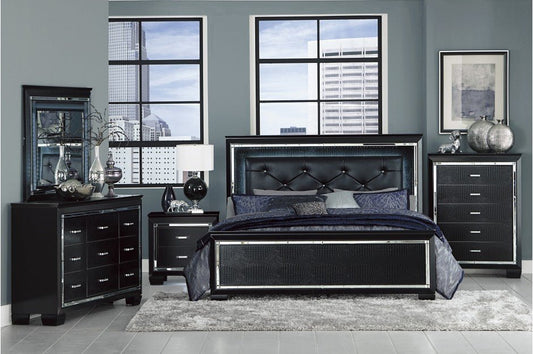 Allura Collection 4PC Bedroom Set (Q/K-B+NS+DR+MR) - LDH Furniture