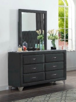 Azar Velvet 6 Draw Dresser & Mirror - LDH Furniture