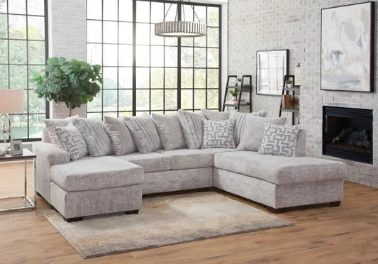 Devin U Shaped Sectional w Pillows - LDH Furniture