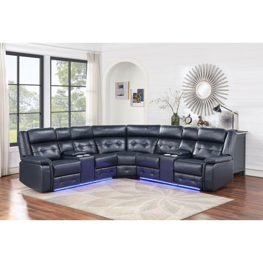 Envi Power Reclining Sectional w LED Lights - LDH Furniture