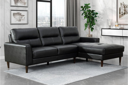 Lewes Collection - 2PC Leather Sectional w Right Chaise - LDH Furniture