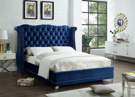 MS Gracie Tufted Velvet Platform Bed - LDH Furniture
